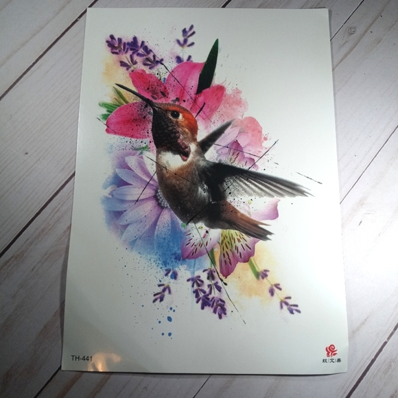 🍉5 for $25* 7" Hummingbird Temporary Tattoo - Picture 4 of 4